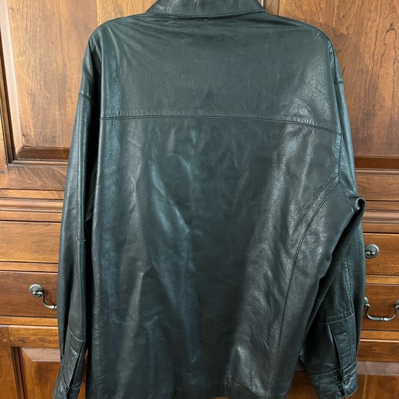 Mens Kenneth Cole Black Leather Jacket - Picture 4 of 6